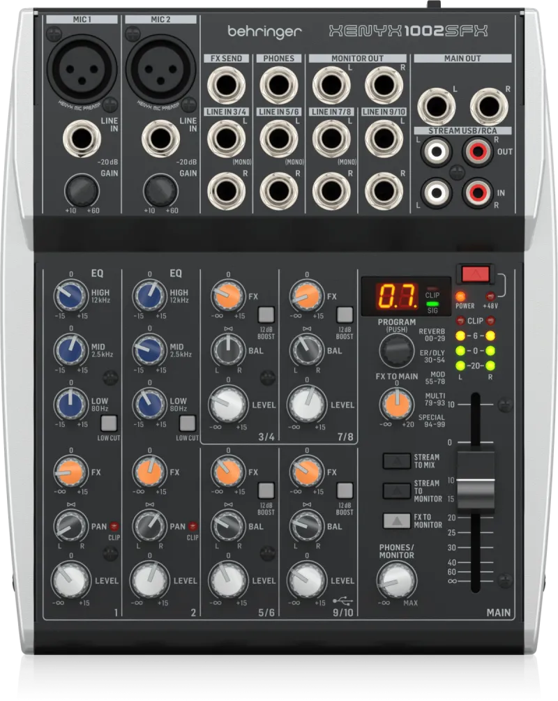 Mixer analogico Behringer XENYX 1002SFX a 10 canali — foto 1
