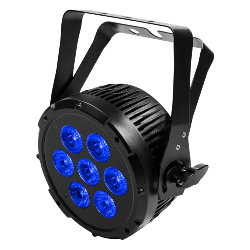 Par LED 7x12 W ad alta potenza con mixing RGBWA + UV