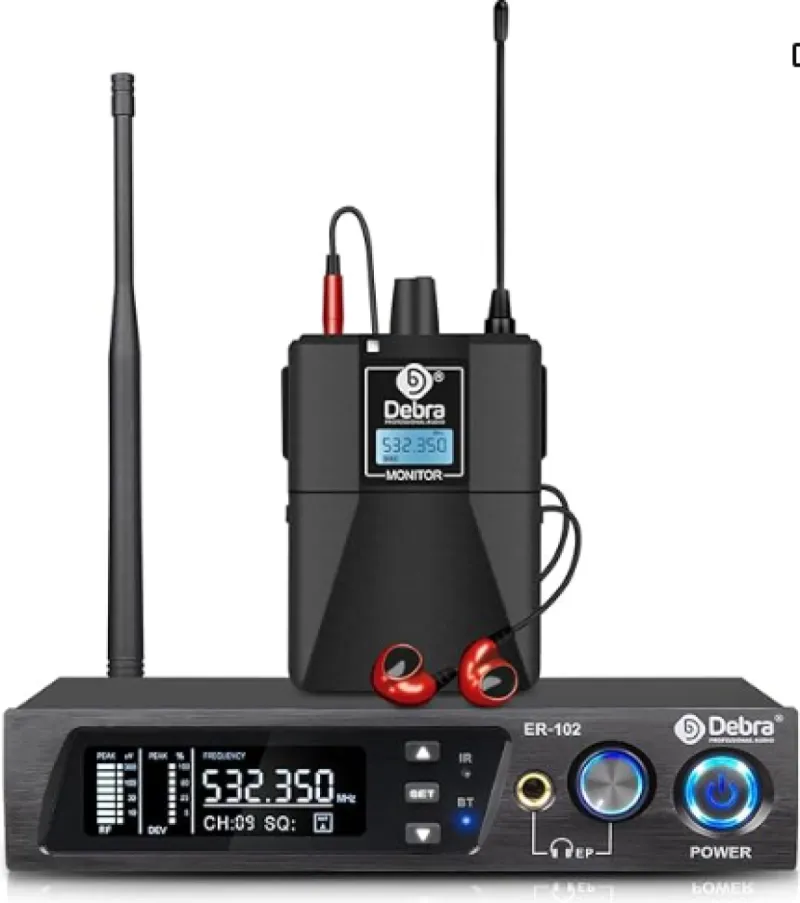 in-ear con trasmettitore e ricevitore per palco