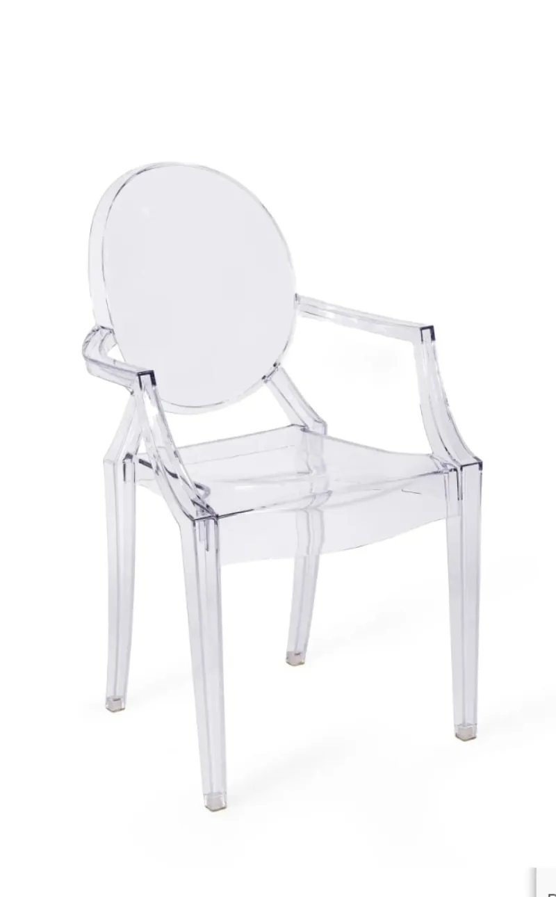 Sedia in plexiglass con braccioli