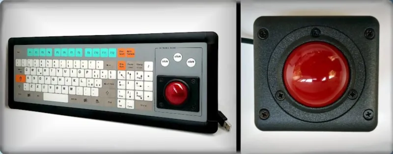 Tastiera logitech con trackball integrato